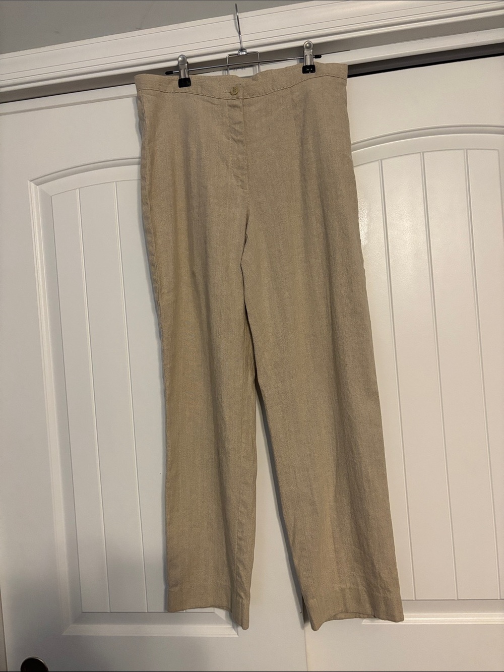 Liz Claiborne Beige Wide-Leg Linen Blend Pants